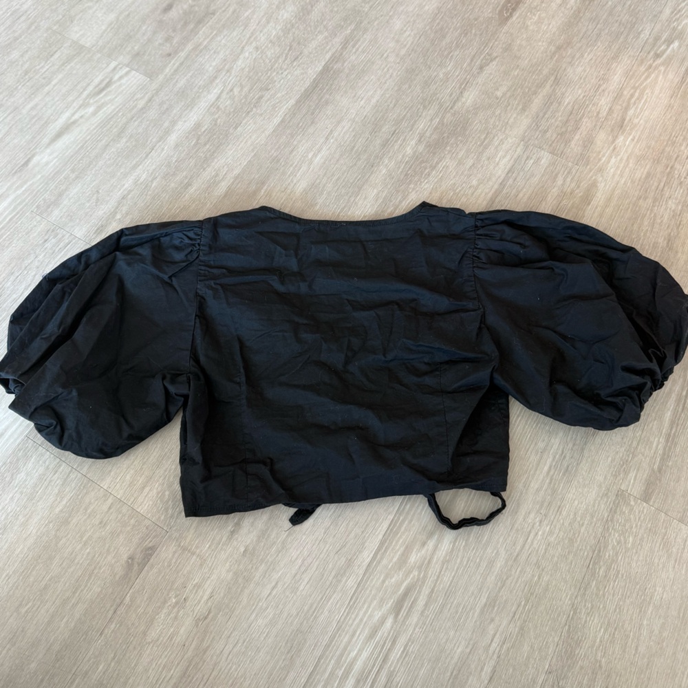 Black Oh Polly Linen Shirt - Picture 2 of 3